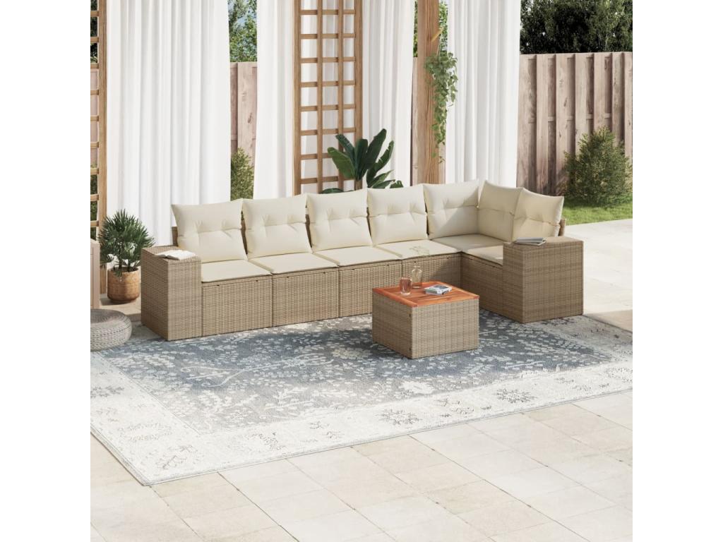 Beige Woven Resin Wicker Outdoor Furniture Set - dlz1766587786600
