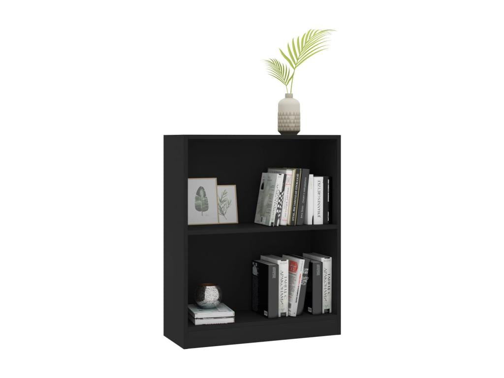 Black Engineered Wood Bookcase, 60 x 24 x 74.5 cm