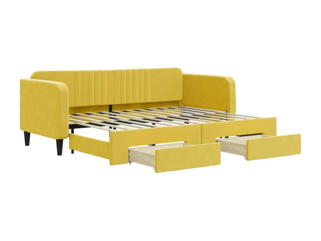 Yellow Velvet Bed, 80 x 200 cm