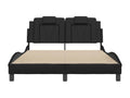 Black Faux Leather Bed Frame, 140 x 200 cm
