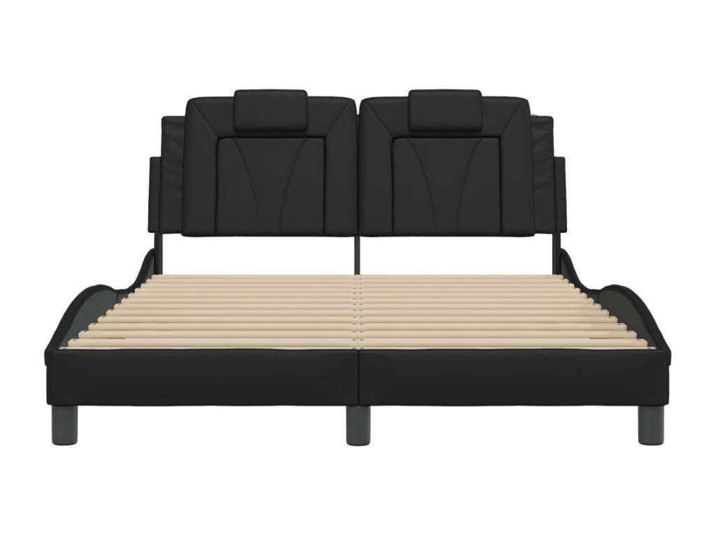 Black Faux Leather Bed Frame, 140 x 200 cm