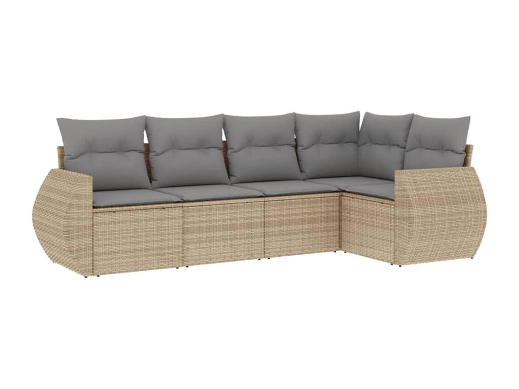 Beige Woven Resin Wicker Outdoor Furniture Set - dlz1766588010890