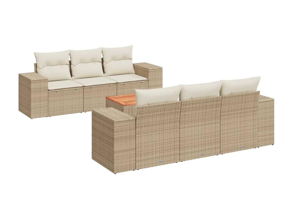 Beige Woven Resin Wicker Outdoor Furniture Set - dlz1766587445652