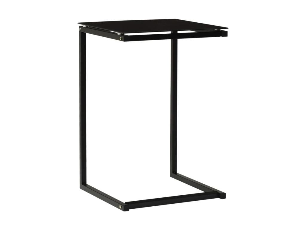 Black Glass Side Table, 40 x 40 x 60 cm