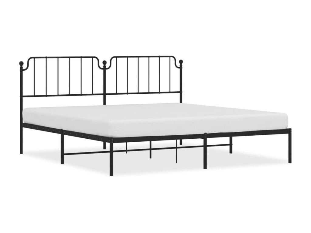 Black Metal Bed Frame, 200 x 200 cm