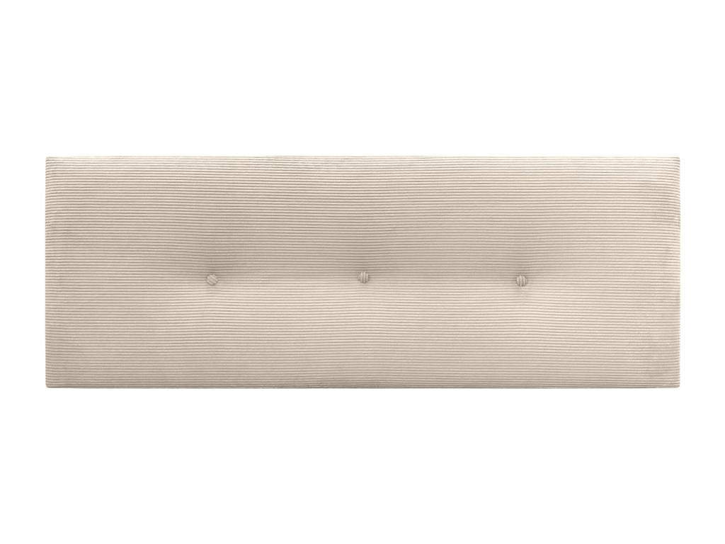 Beige Velvet Bed, 135 x 140 x 120 cm