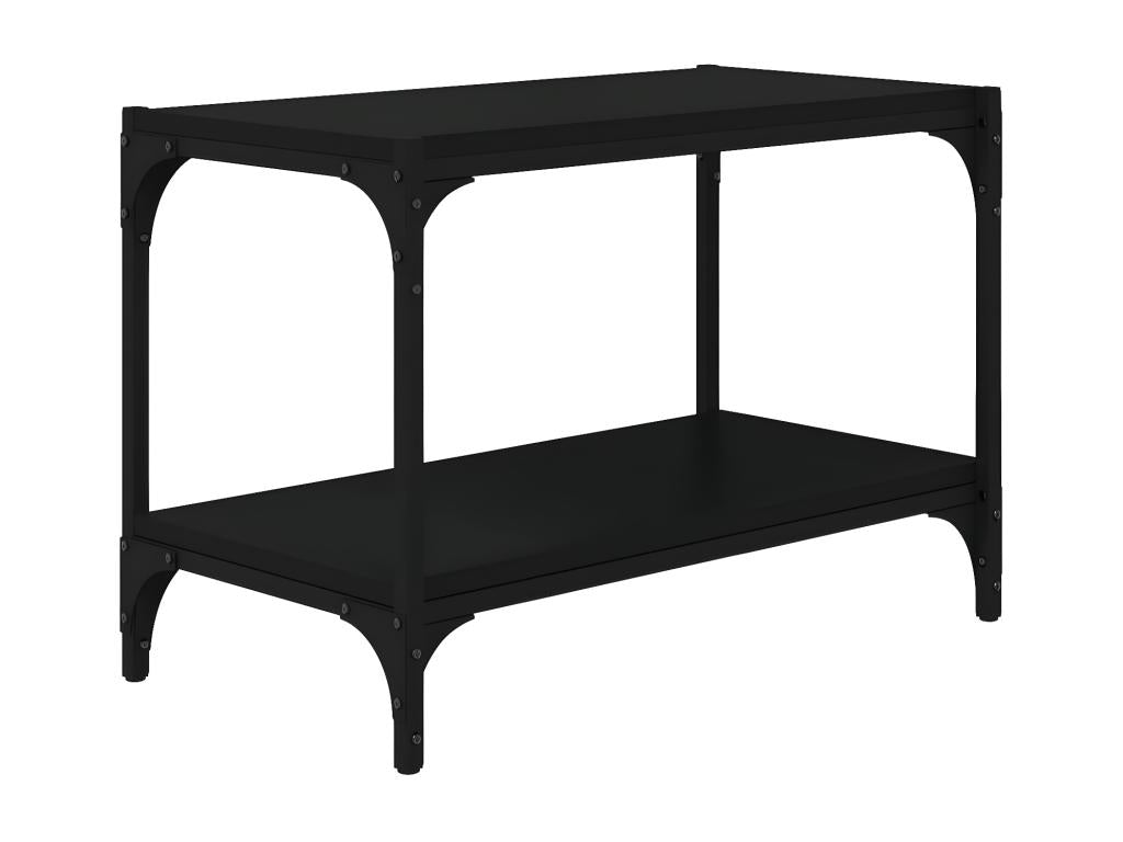 Black Engineered Wood TV Stand, 60 x 33 x 41 cm