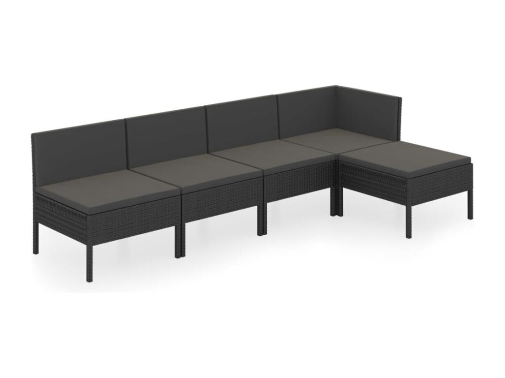 Black Woven Resin Wicker Outdoor Furniture Set - dlz1766587694452