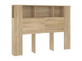 Brown Oak Wood Bed, 140 x 18.5 x 104.5 cm