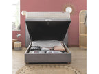 Gray Velvet Bed, 140 x 190 cm