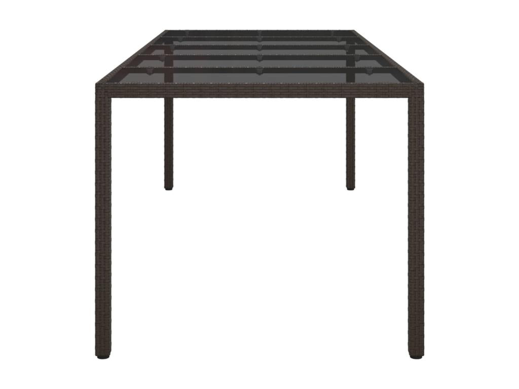 Brown Glass Table, 250 x 100 x 75 cm