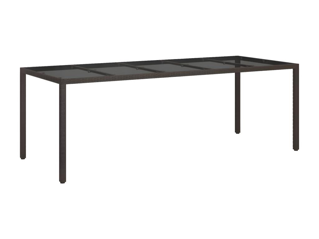 Brown Glass Table, 250 x 100 x 75 cm