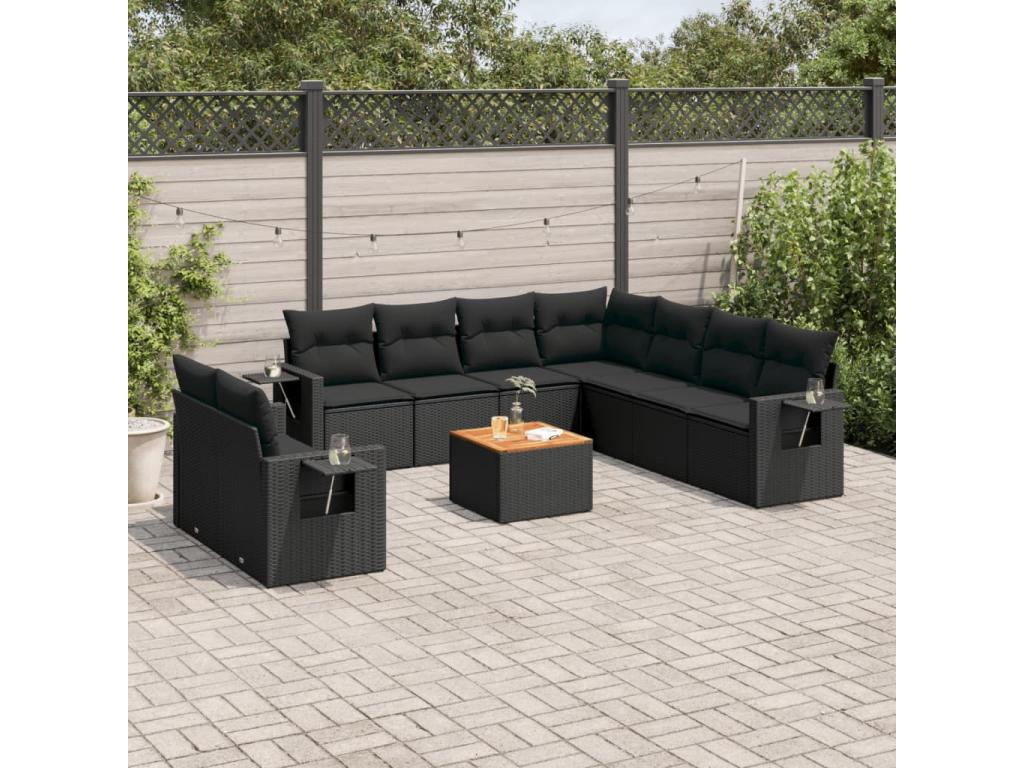 Black Woven Resin Wicker Outdoor Furniture Set - dlz1766587482964