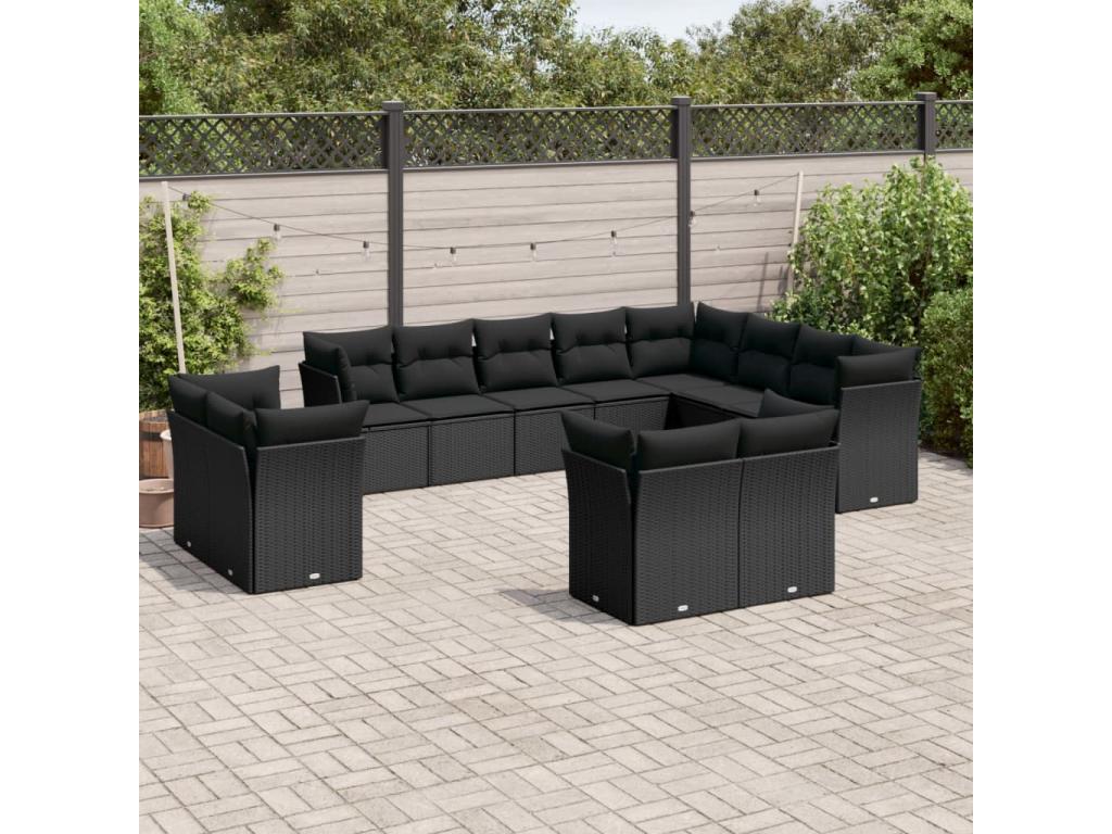 Black Woven Resin Wicker Outdoor Furniture Set - dlz1766587859313