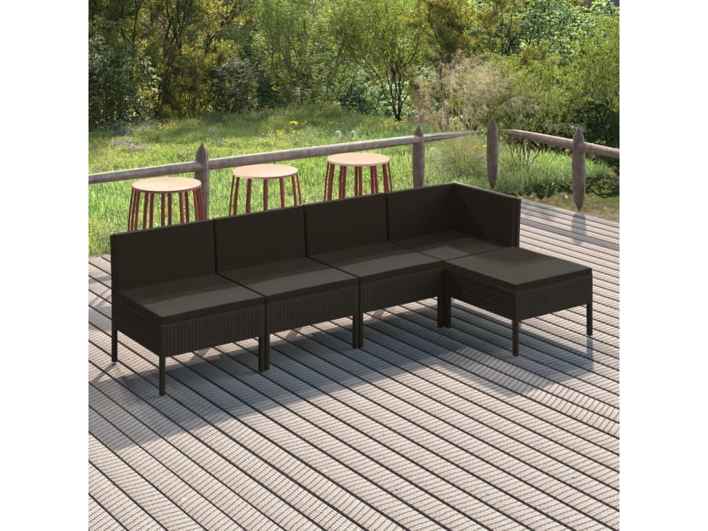 Black Woven Resin Wicker Outdoor Furniture Set - dlz1766587694452