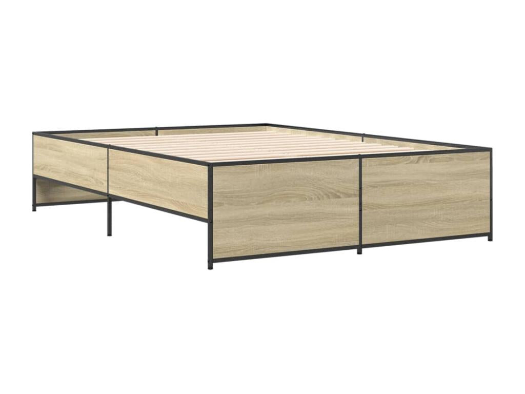 Natural Engineered Wood Bed Frame, 140 x 190 cm