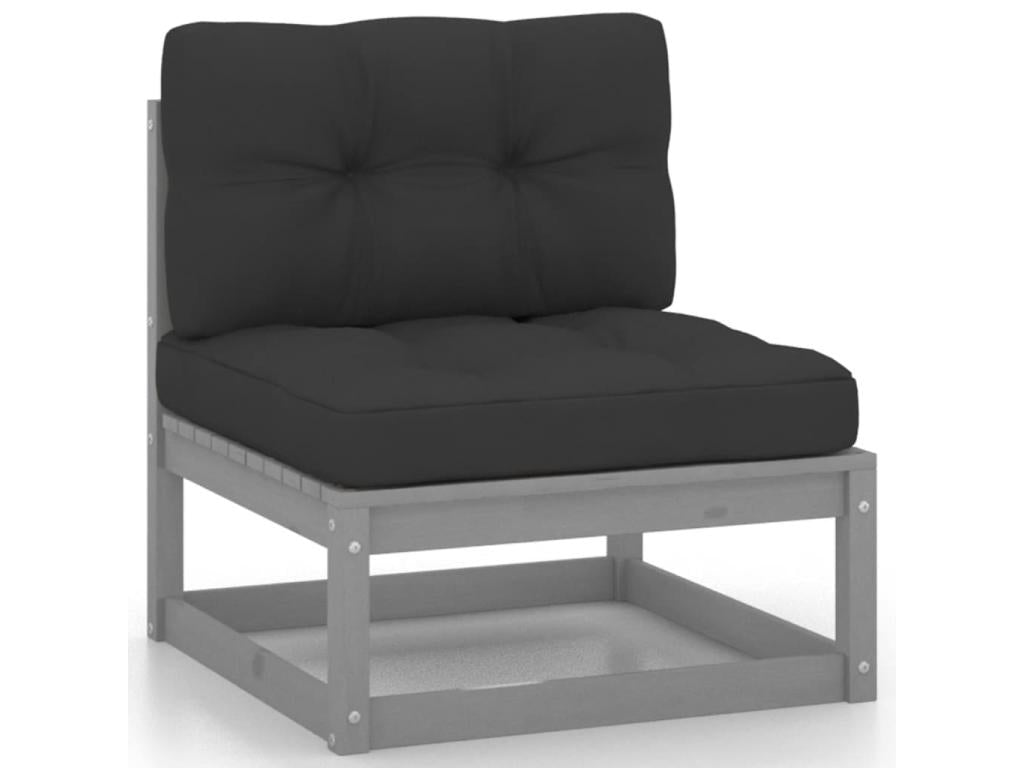 Gray Pine Wood Outdoor Furniture Set - dlz1766587685220