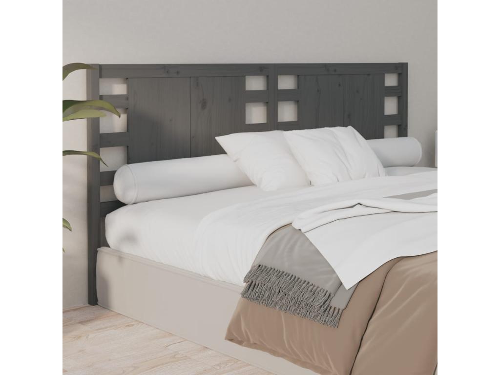 Gray Solid Wood Bed, 146 x 4 x 100 cm